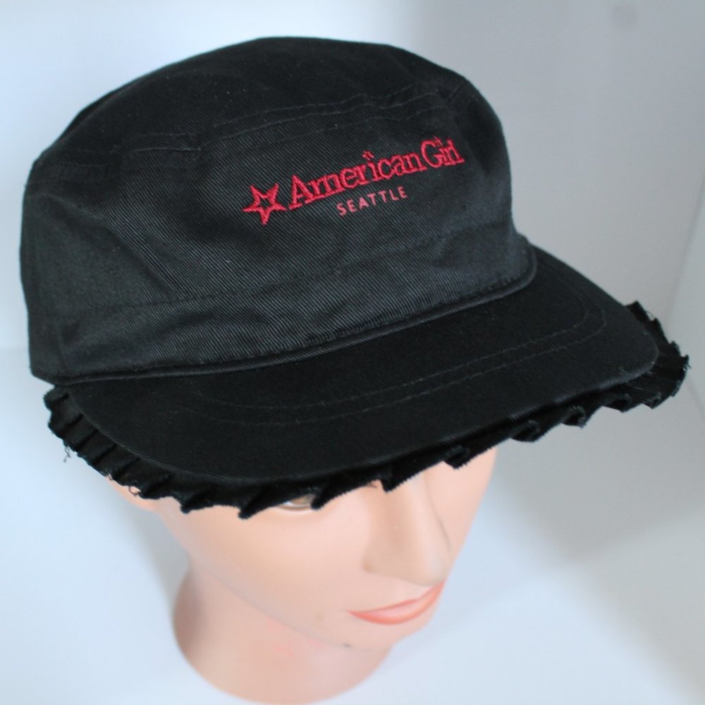American Girl Seattle Girl's Black Strapback Cap W/Embroidered Logo One Size
